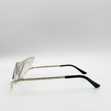 Butterfly Dimante Rimless Sunglasses In Iridescent - svnx