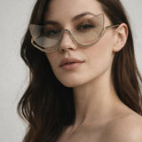Butterfly Dimante Rimless Sunglasses In Iridescent - svnx