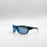 Basic Outdoor Sports Racer Sunglasses In Blue With Case