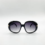 Bold Round Oversized Sunglasses In Black