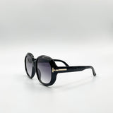 Bold Round Oversized Sunglasses In Black