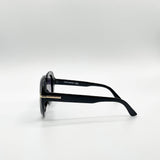 Bold Round Oversized Sunglasses In Black