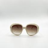 Bold Round Oversized Sunglasses In Cream