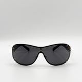 Vintage Rose Wrap Around Sunglasses In Black - svnx