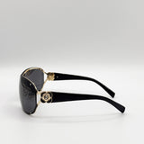 Vintage Rose Wrap Around Sunglasses In Black - svnx