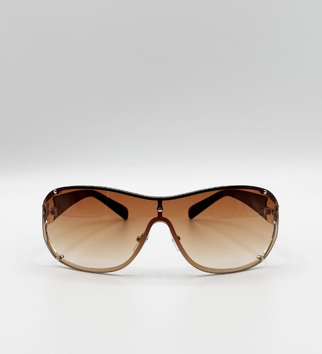 Vintage Rose Wrap Around Sunglasses In Brown - svnx