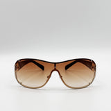 Vintage Rose Wrap Around Sunglasses In Brown - svnx
