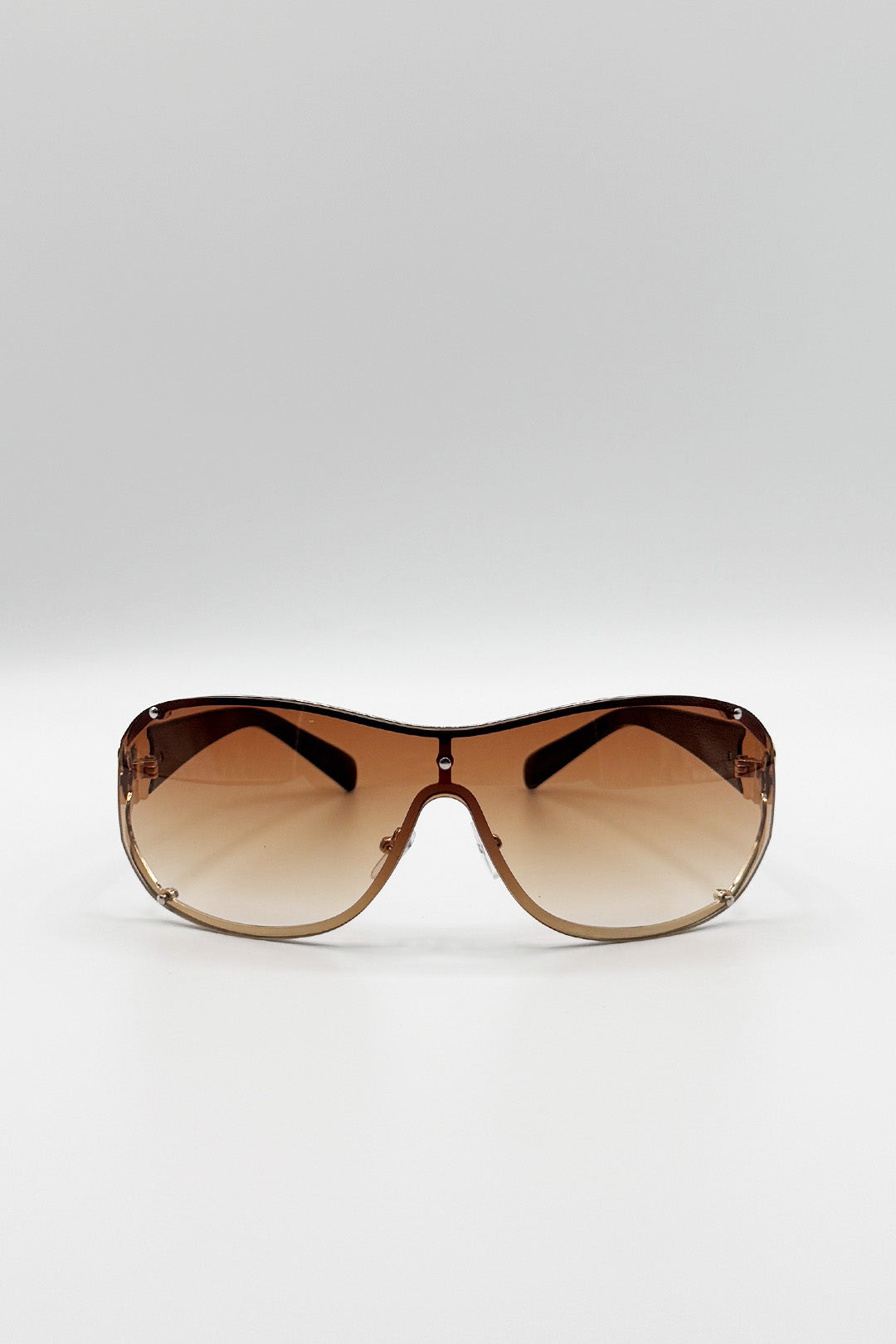 Vintage Rose Wrap Around Sunglasses In Brown - svnx