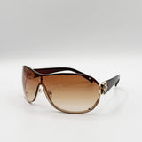 Vintage Rose Wrap Around Sunglasses In Brown - svnx