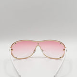 Vintage Rose Wrap Around Sunglasses In Pink - svnx