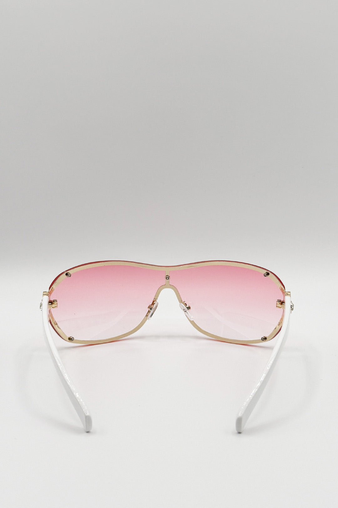 Vintage Rose Wrap Around Sunglasses In Pink - svnx