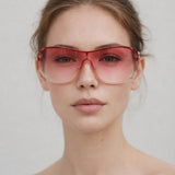 Vintage Rose Wrap Around Sunglasses In Pink