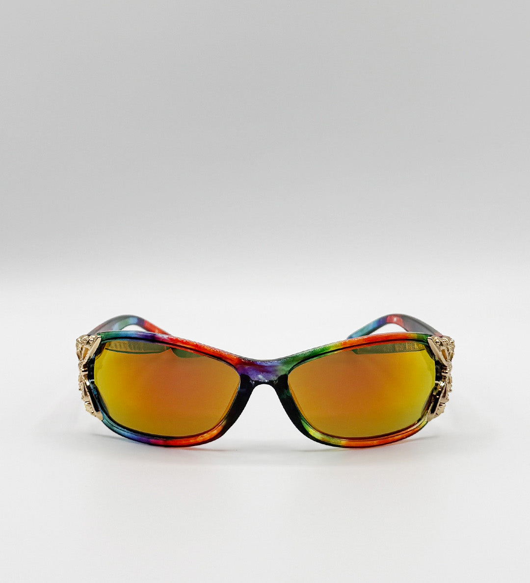 Vintage Wrap Around With Butterfly Detail Sunglasses In Multi - svnx