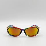 Vintage Wrap Around With Butterfly Detail Sunglasses In Multi - svnx