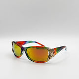 Vintage Wrap Around With Butterfly Detail Sunglasses In Multi - svnx