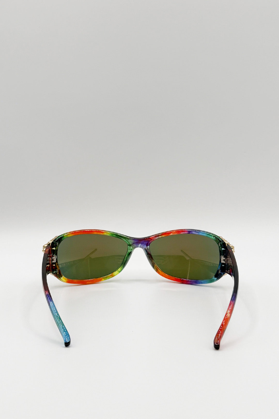 Vintage Wrap Around With Butterfly Detail Sunglasses In Multi - svnx