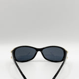 Vintage Wrap Around With Butterfly Detail Sunglasses In Black - svnx