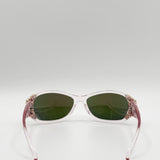 Vintage Wrap Around With Butterfly Detail Sunglasses in Pink Multi - svnx