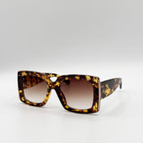 Oversized Square Sunglasses in Tortoiseshell
