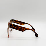 Oversized Butterfly Sunglasses In Pink Brown Leopard