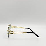 Rimeless Navigator With Side Detail Sunglasses In Blue - svnx