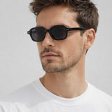 Retro Rounded Square Sunglasses In Black