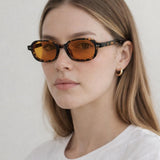 Retro Rounded Square Sunglasses In Tortoiseshell Orange