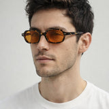 Retro Rounded Square Sunglasses In Tortoiseshell Orange