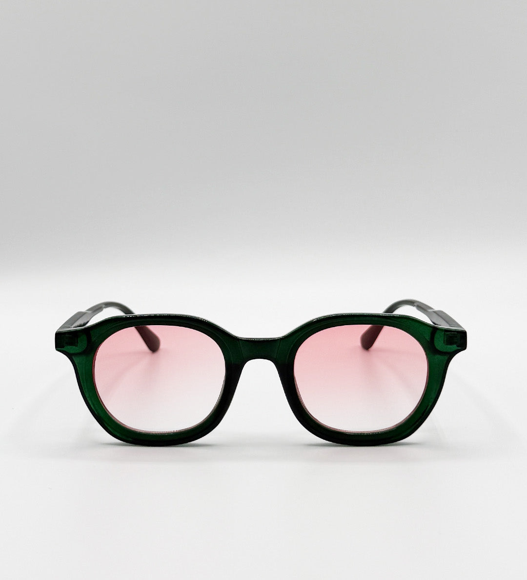 Bold Preppy Sunglasses In Green Pink - svnx