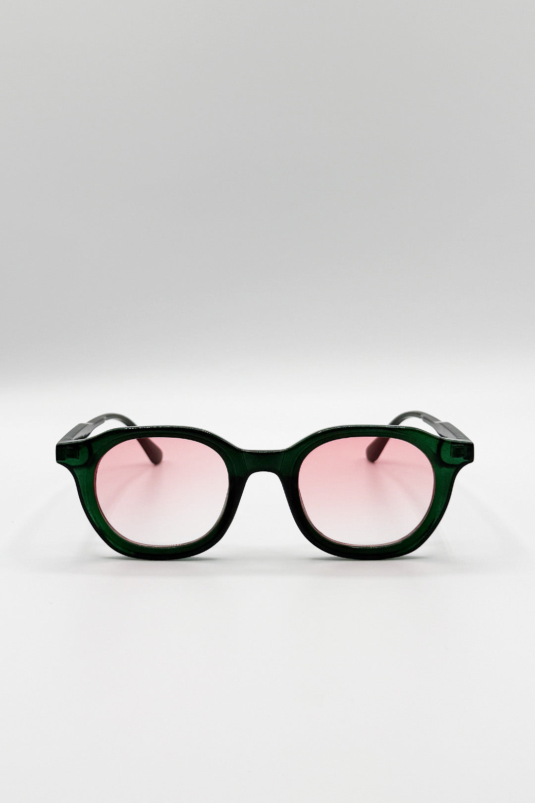 Bold Preppy Sunglasses In Green Pink - svnx