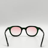 Bold Preppy Sunglasses In Green Pink - svnx