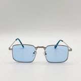 Vintage Metal Square Sunglasses In Blue