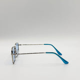 Vintage Metal Square Sunglasses In Blue