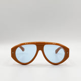 Oversized Bold Aviator Sunglasses in Orange