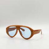 Oversized Bold Aviator Sunglasses in Orange