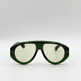 Oversized Bold Aviator Sunglasses in Green