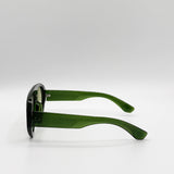 Oversized Bold Aviator Sunglasses in Green