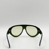 Oversized Bold Aviator Sunglasses in Green