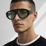 Oversized Bold Aviator Sunglasses in Green
