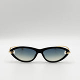 Bold Oval Angular Sunglasses in Black
