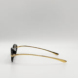Bold Oval Angular Sunglasses in Black