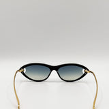 Bold Oval Angular Sunglasses in Black