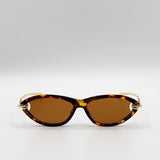 Bold Oval Angular Sunglasses in Tortoiseshell - svnx