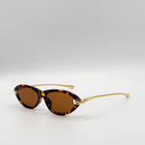 Bold Oval Angular Sunglasses in Tortoiseshell - svnx