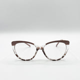 Nude and Animal print Clear Lens Glasses