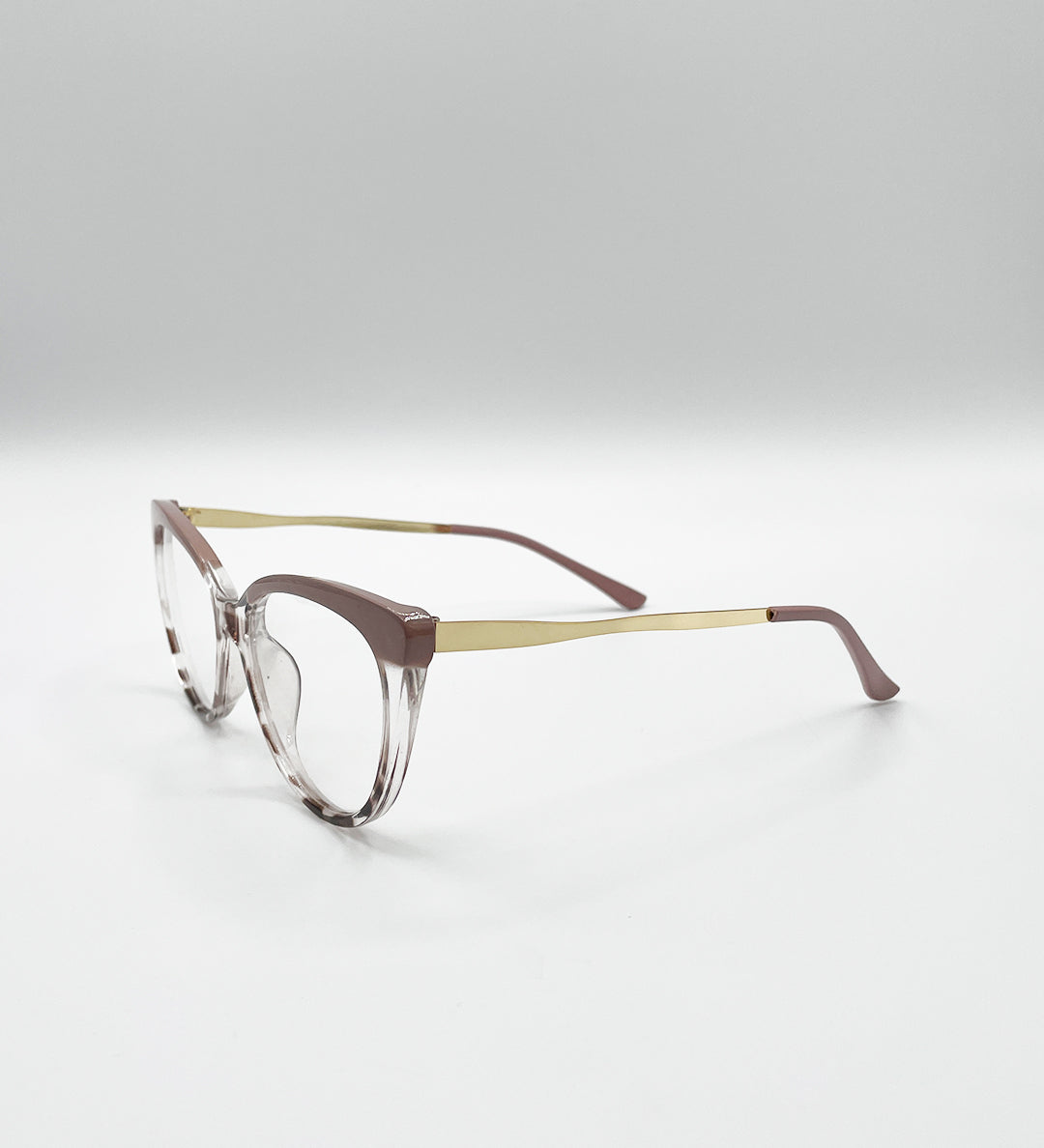 Nude and Animal print Clear Lens Glasses