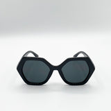 Oversized Rounded Angular Sunglasses In Black