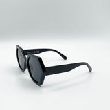 Oversized Rounded Angular Sunglasses In Black