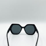 Oversized Rounded Angular Sunglasses In Black