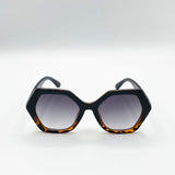 Oversized Rounded Angular Sunglasses In Tortoiseshell